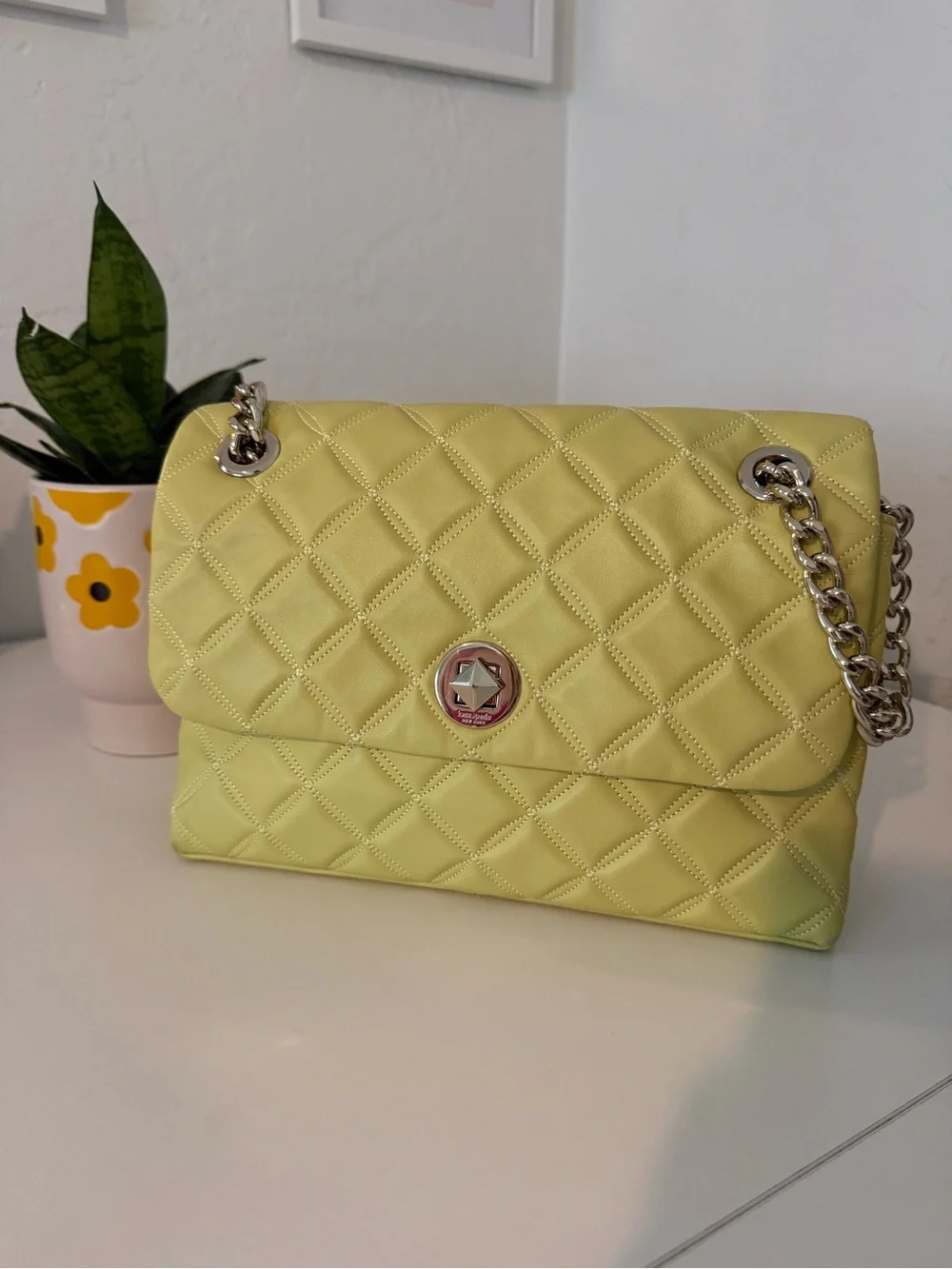 Kate Spade Natalia Medium flap Shoulder Bag Frosty Lime